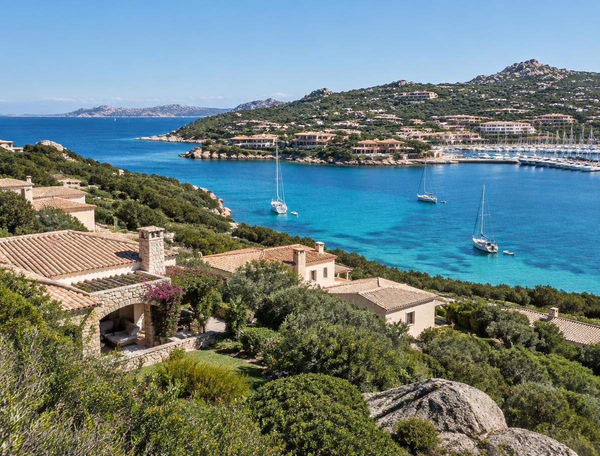 Illustrative photograph of coastal houses and boats beside a marina; not a listed property