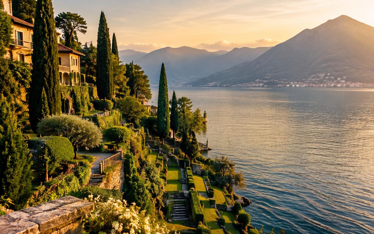 Lake Como at golden hour (destination imagery)